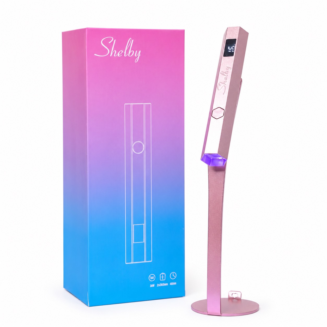 یووی قلمی ناخن شارژی پایه دار فلزی - شلبی Shelby