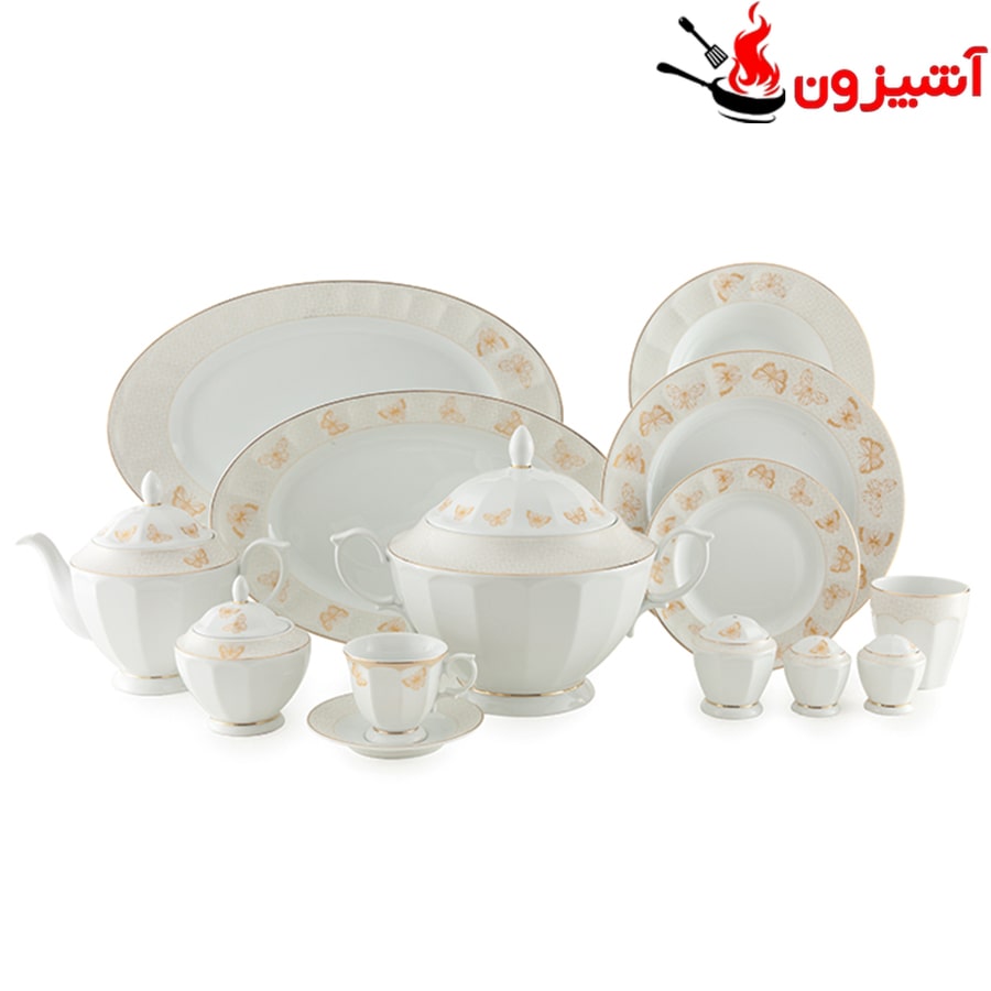 سرویس 103 پارچه 12 نفره طرح هوراند طلایی