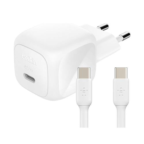 شارژر دیواری 2پین بلکین 45 وات با کابل (Belkin BoostCharge 45W With Cable)