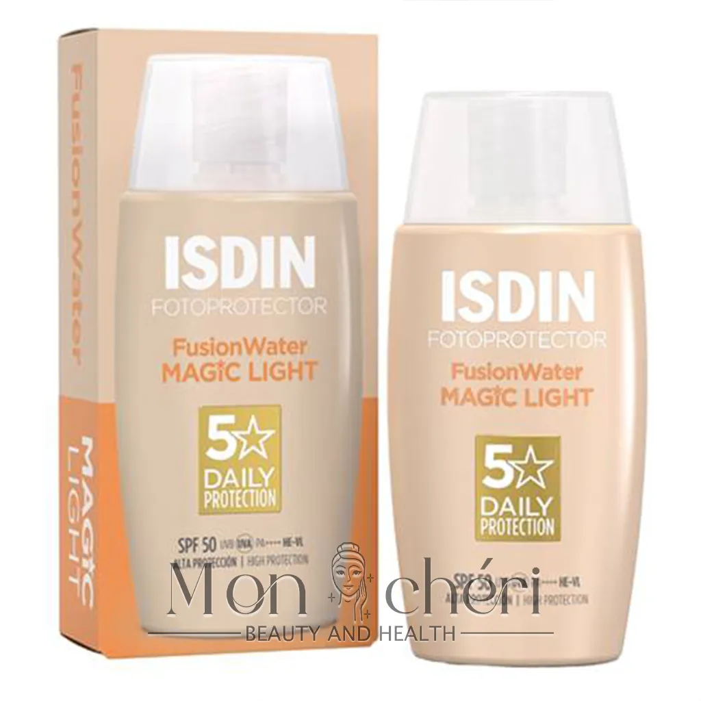 ضد آفتاب رنگی (لایت) ایزدین ISDIN مدل فیوژن واتر مجیک حجم 50 میل