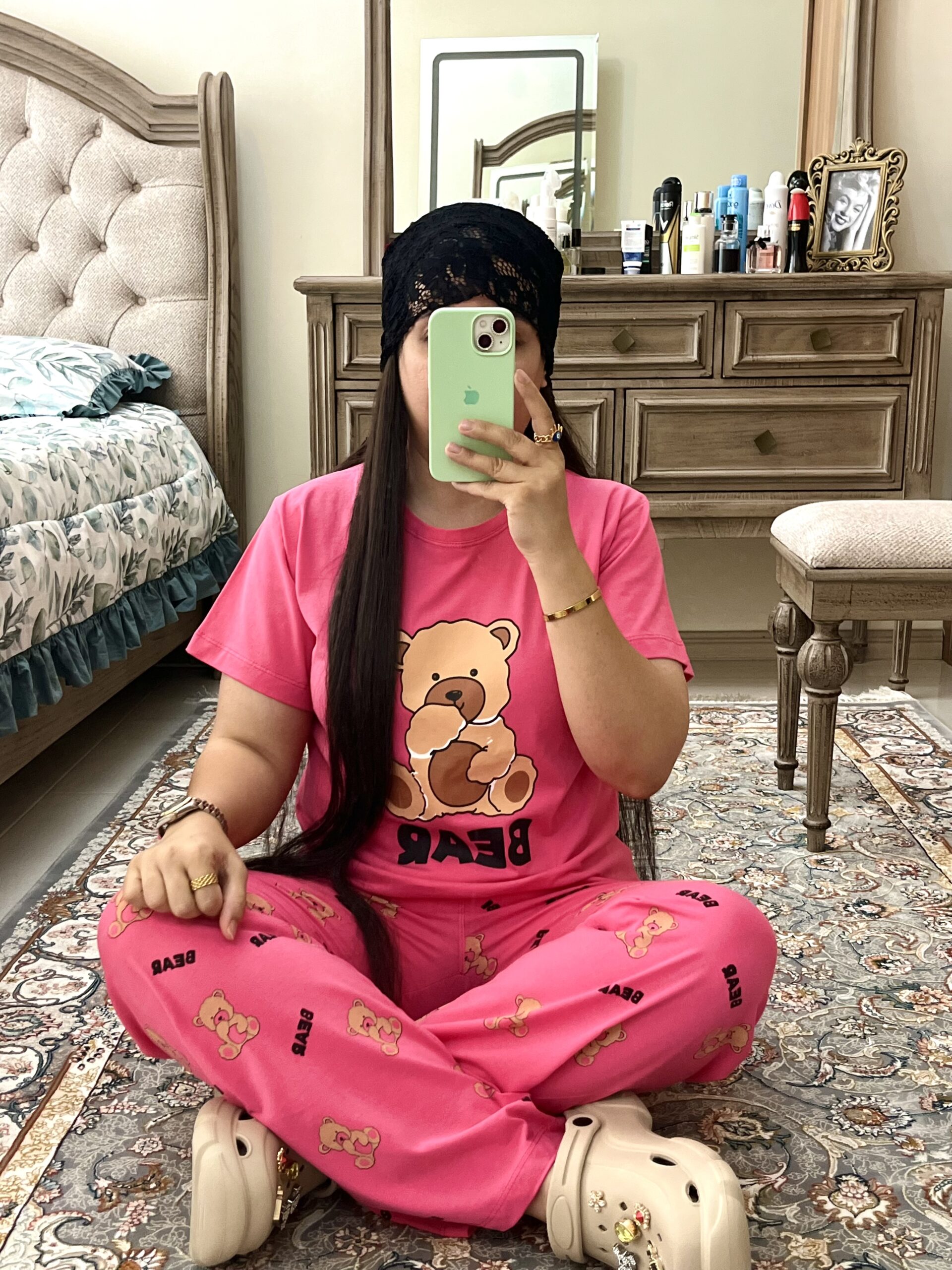 ست bear - سرخابی, فری سایز