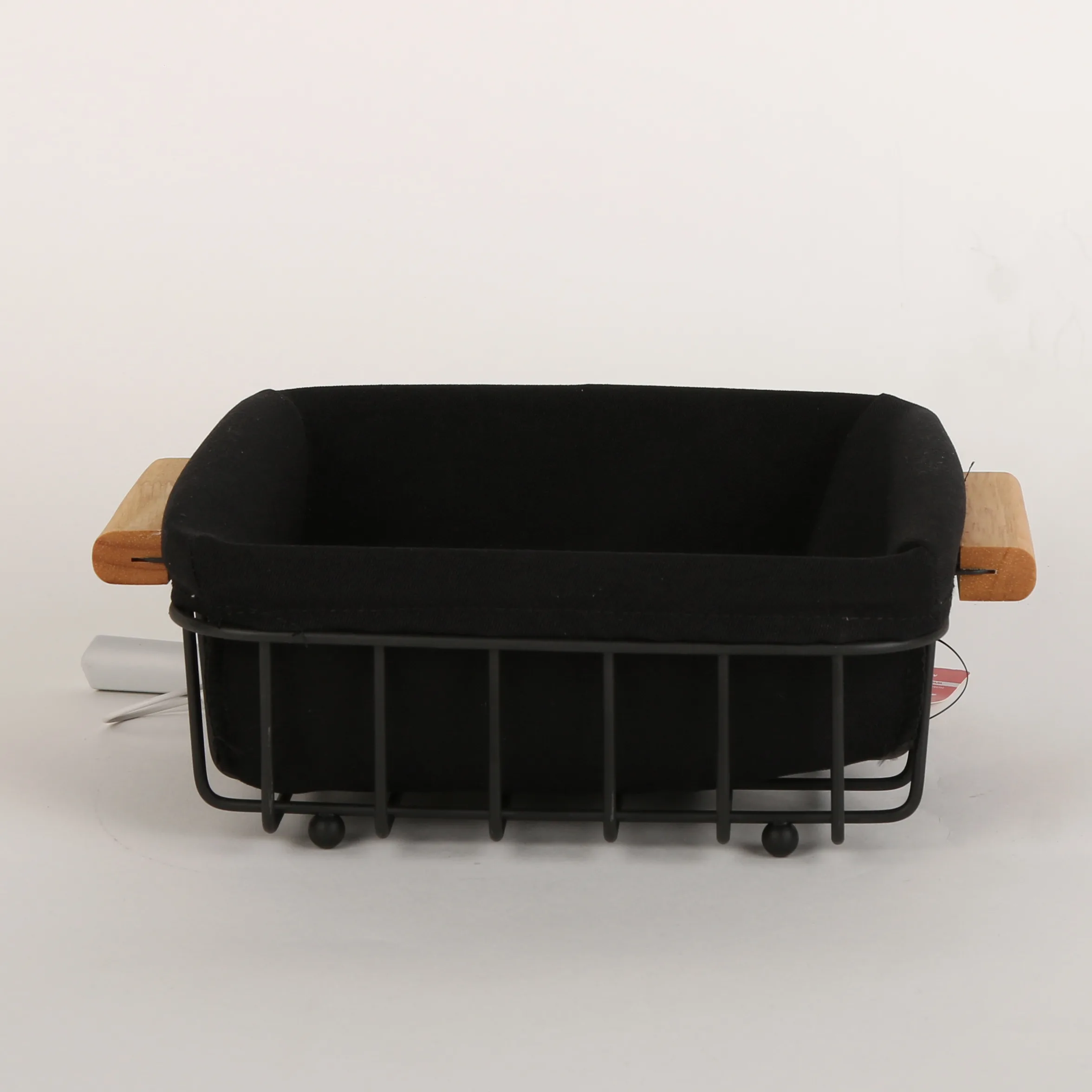 سبد مربع کوچک کف پارچه ای مشکی کد 7060501