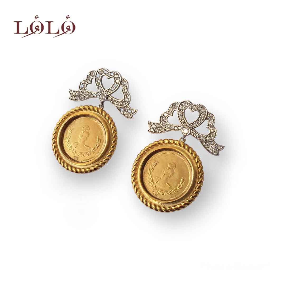گوشواره پاپیون و سکه