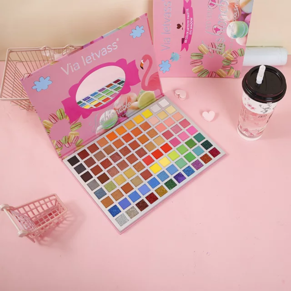 سایه چشم بزرگ ویا لتواس Via Letvass مدل فلامینگو ۸۸ رنگ اورجینال Via Letvass Flamingo 88 Pigmented colors Eyeshadow Palette