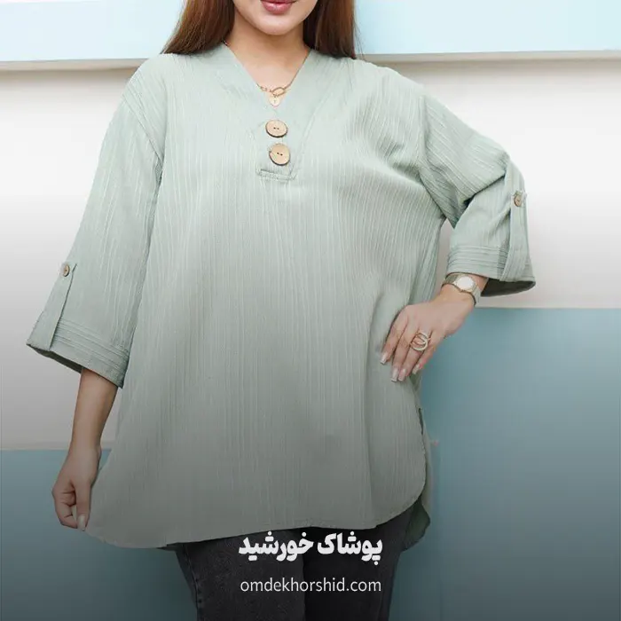 تونیک دکمه چوبی