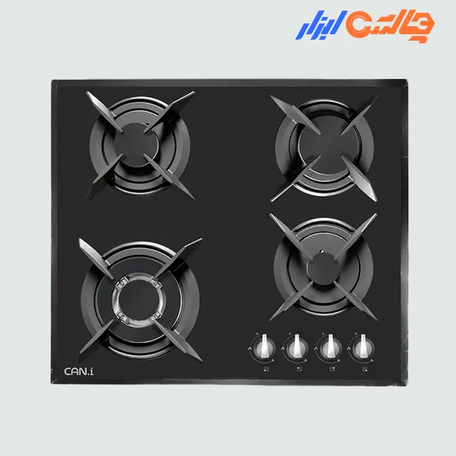 گاز چهار شعله شیشه ای مشکی IG 6401 کن