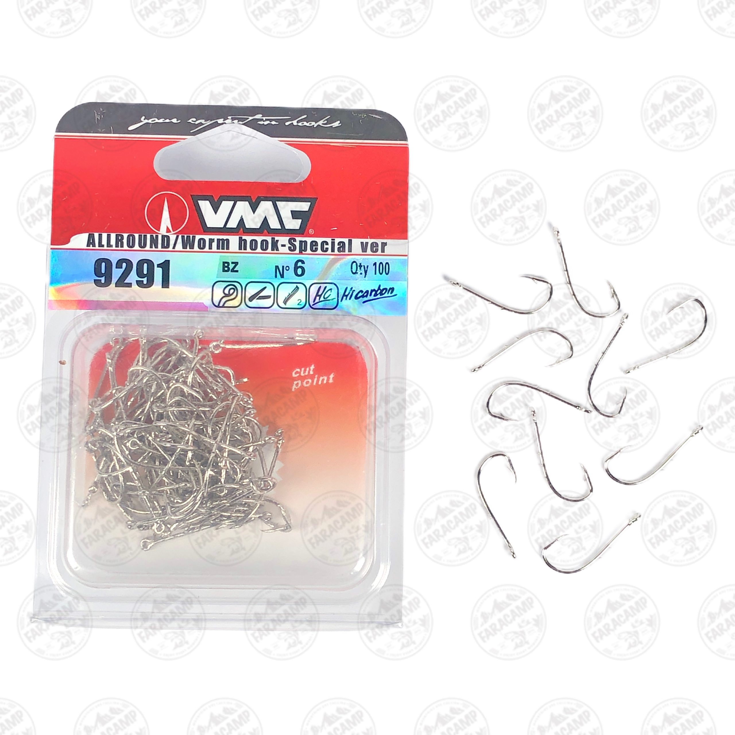 قلاب ماهیگیری VMC ۹۲۹۱ نیکل نقره ای سایز ۶ بسته ۱۰ عددی