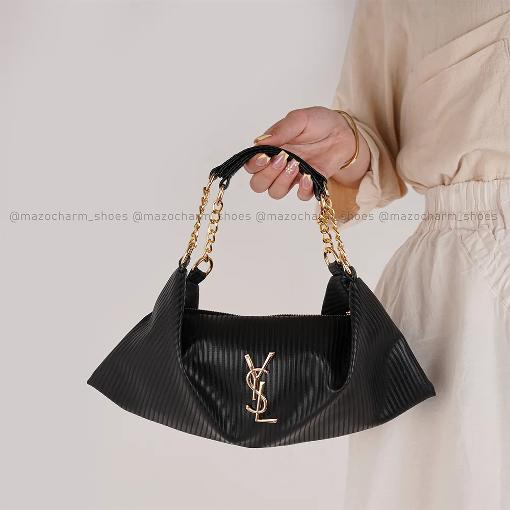 کیف پاسپورتی راه راه YSL | کد 20001869 - مشکی