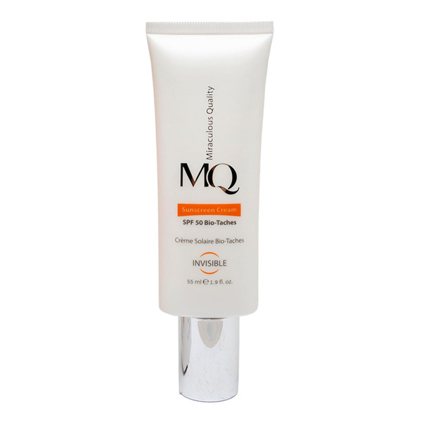 کرم ضد آفتاب و روشن کننده بی رنگ ام کیو مدل Bio Taches با SPF50 حجم 55 میل