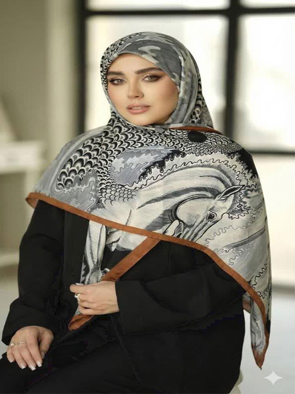روسری نخ پنبه سیااسکارف کد ۹۲۶