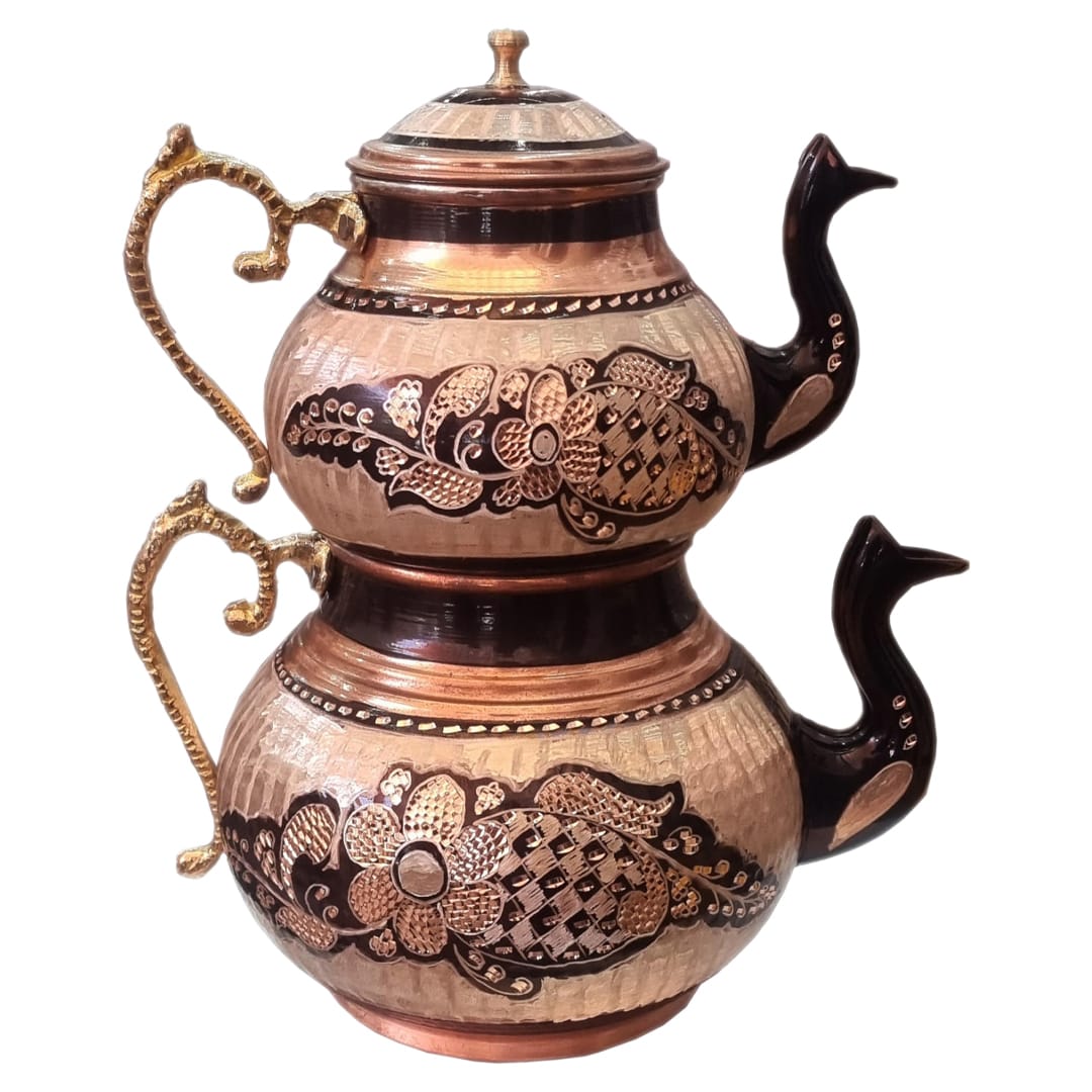 کتری و قوری مسی مدل لوندر
