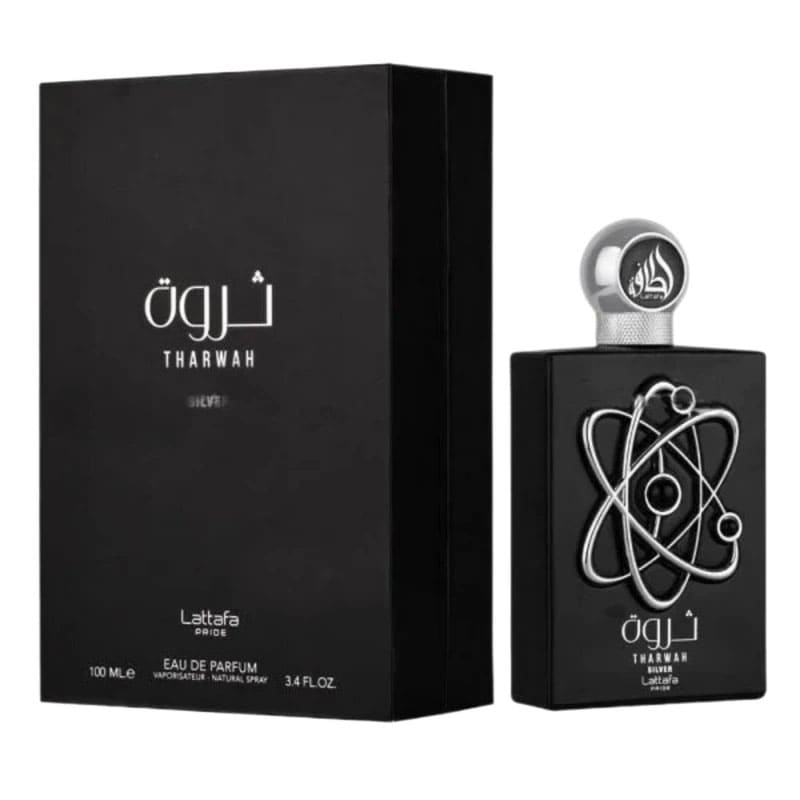 ادوپرفیوم مردانه لطافه مدل Tharwah Silver حجم 100 میلی لیتر