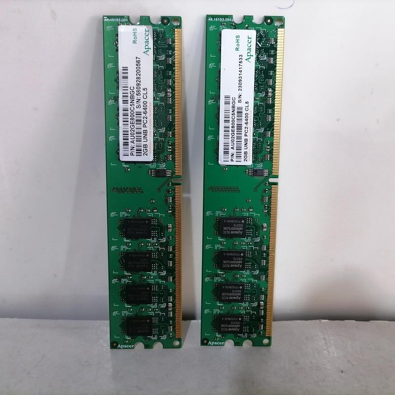 دو عدد رم 2 گیگ DDR2 Apacer