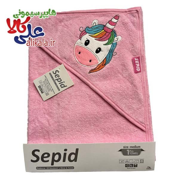حوله دورپیچ تک سپید طرح یونیکورن