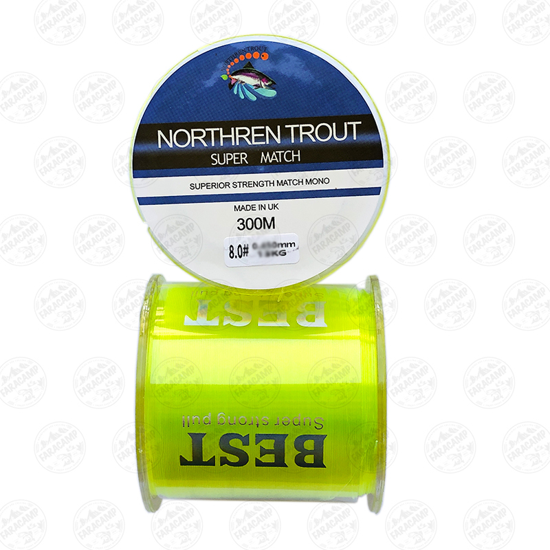 نخ ماهیگیری مونو Northren Trout سایز ۰/۳۴  ۳۰۰متری - فسفری