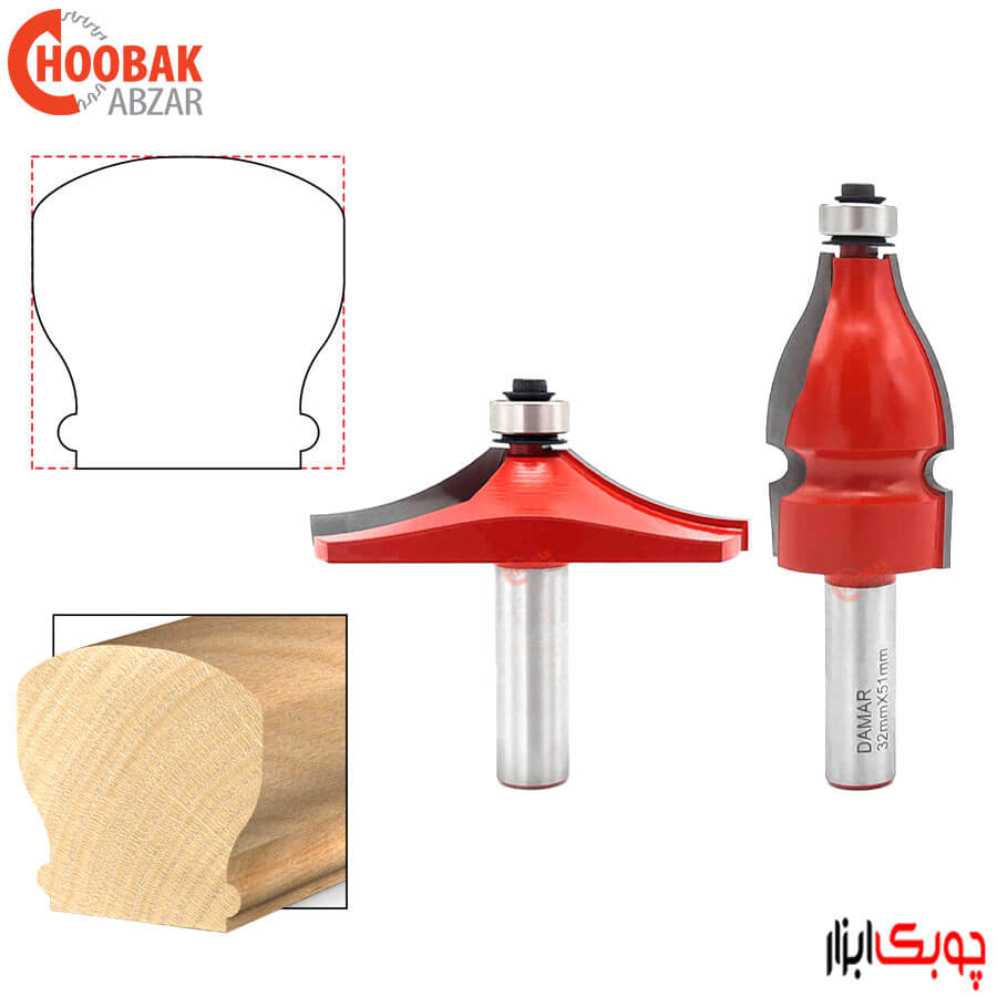ست تیغ دستگیره نرده راه پله چوبی دامار