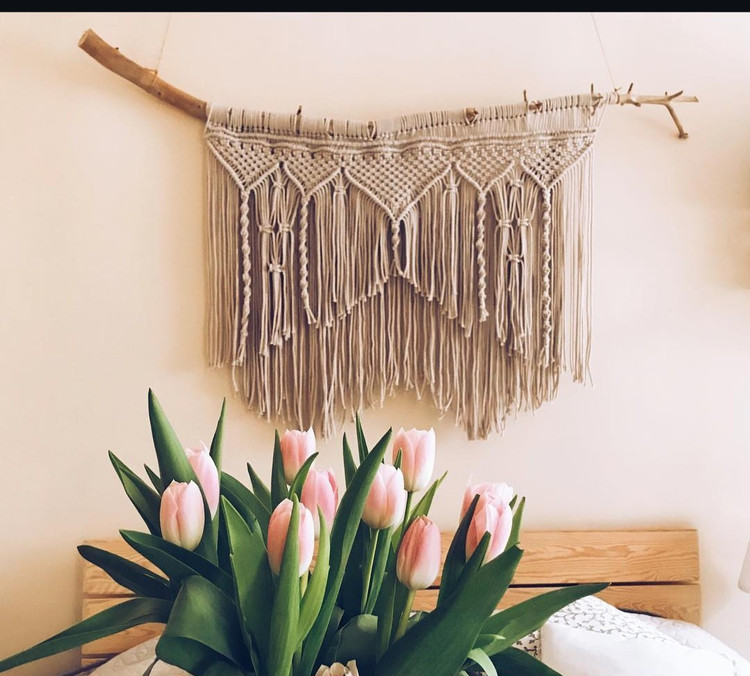 دیوارکوب مکرومه کد 222 برند گره چی و رنگ دلخواه