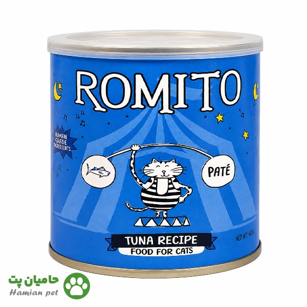 کنسرو گربه رومیتو طعم ماهی تن وزن ۸۰۰گرم