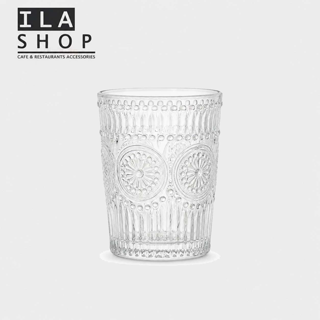 نیم لیوان طرح شمسه 340 میلی لیتری شش عددی ایلا