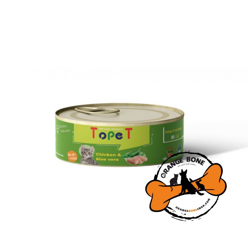 کنسرو نچرال گربه تاپت طعم مرغ و آلوئه ورا (80 گرم)