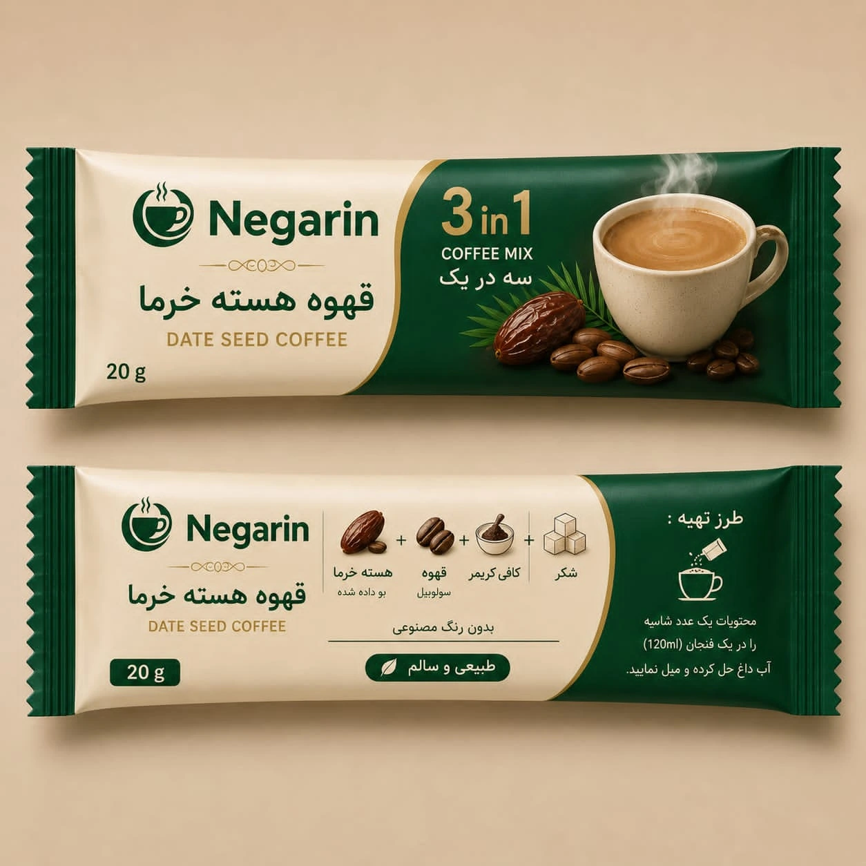 ساشه قهوه هسته خرما