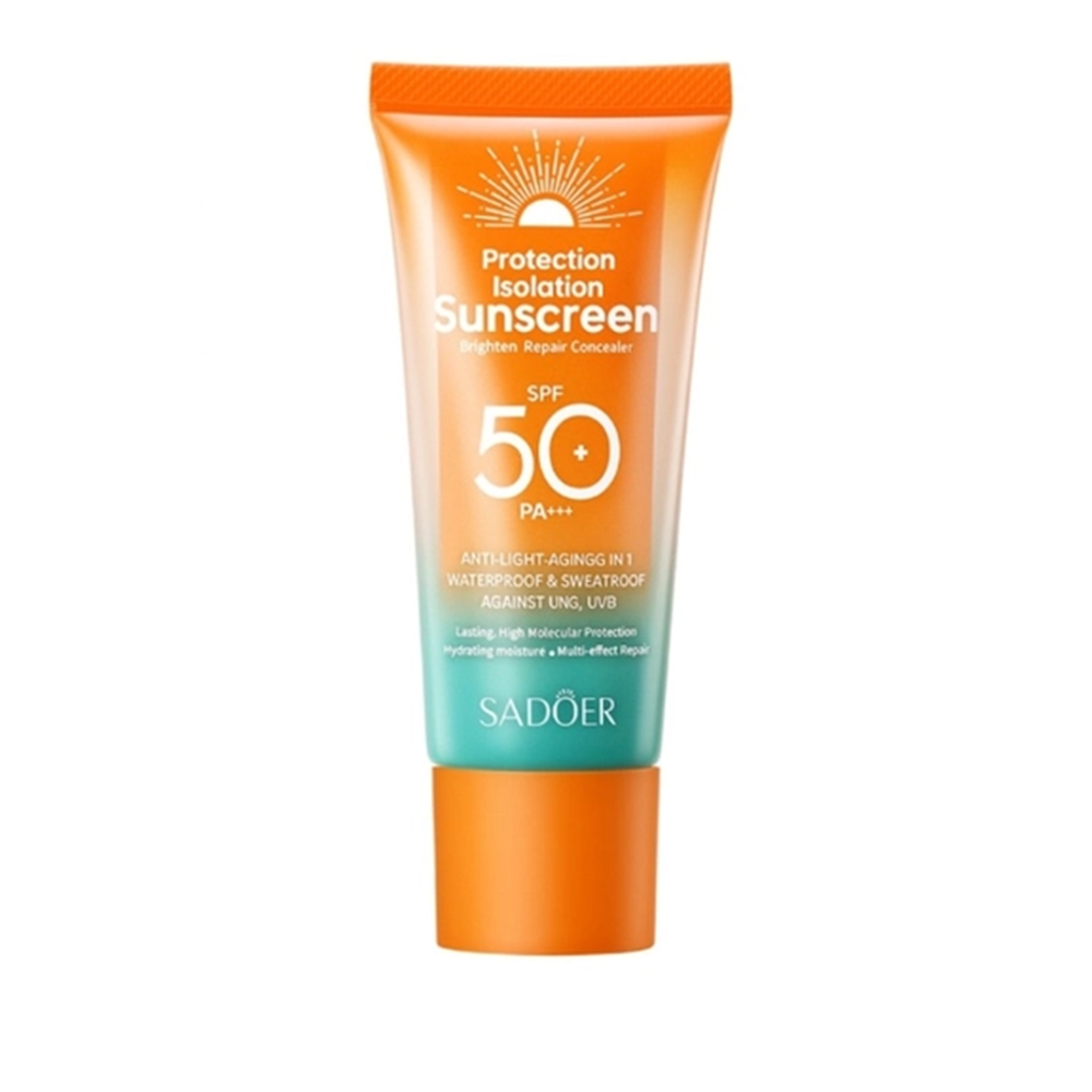 کرم ضدآفتاب بدون رنگ و آبرسان سادور SPF50 وزن ۵۰ گرم اورجینال