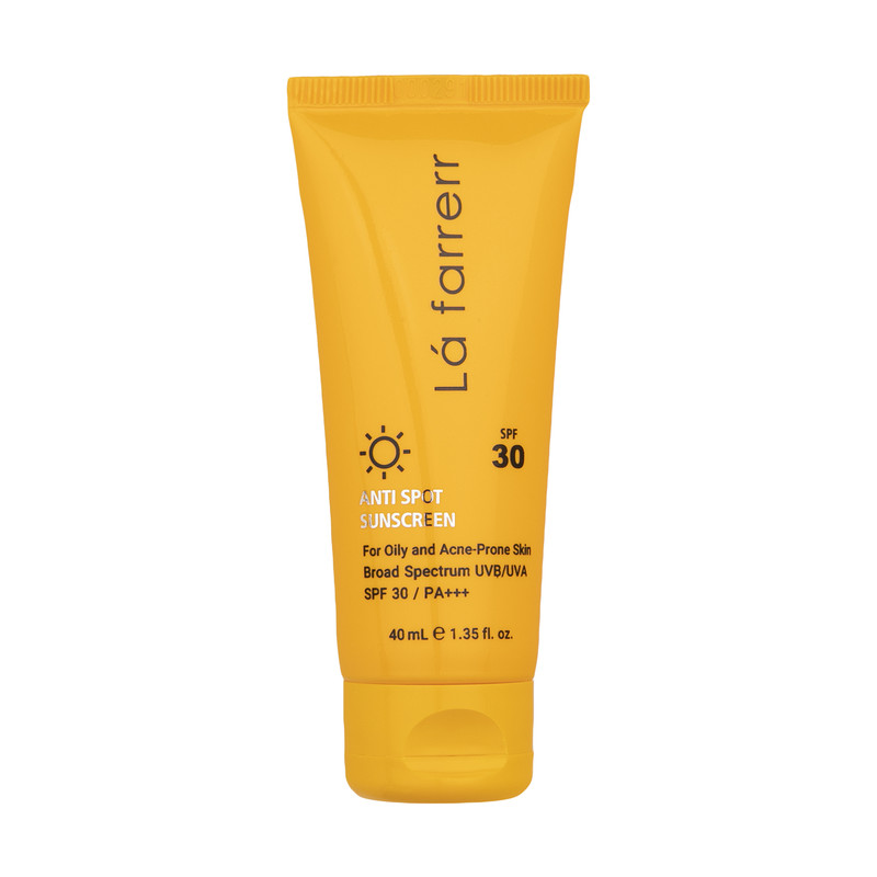 کرم ضدآفتاب و ضدلک بیرنگ لافارر مدل SPF30، مناسب پوستهای چرب، حجم 40 میلیلیتر