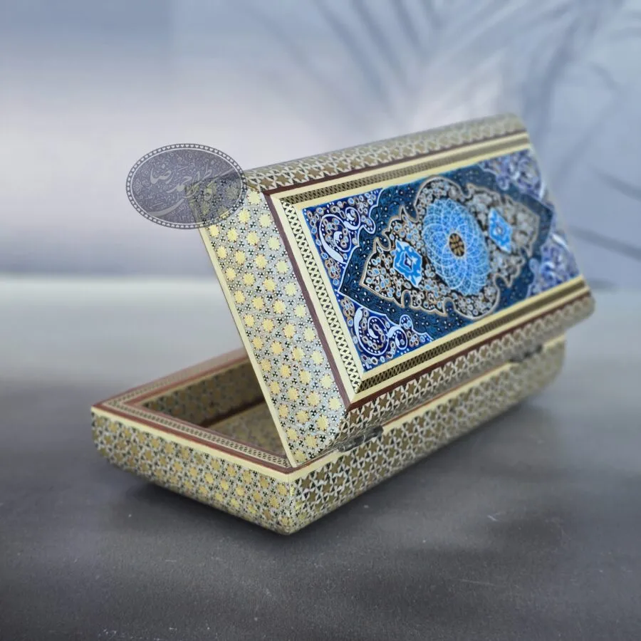 جعبه خاتم و نقاشی اسلیمی کاظمی