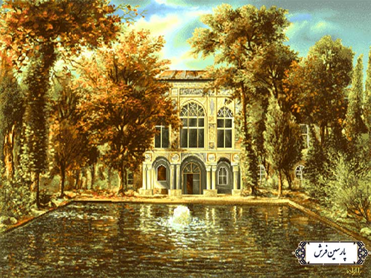 نخ و نقشه تابلو فرش تبریز طرح عمارت قدیمی - کد NV793