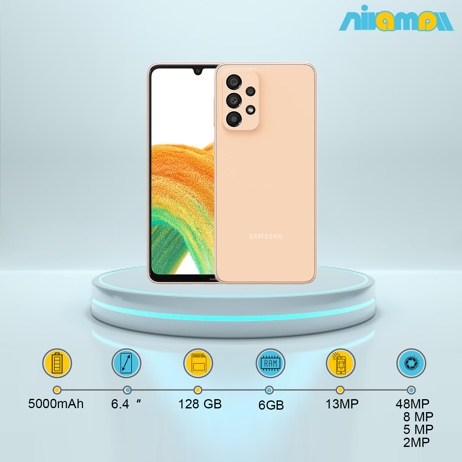 گوشی موبایل سامسونگ مدل Galaxy A33 5G دو سیم کارت 128 گیگابایت و رم6 گیگابایت