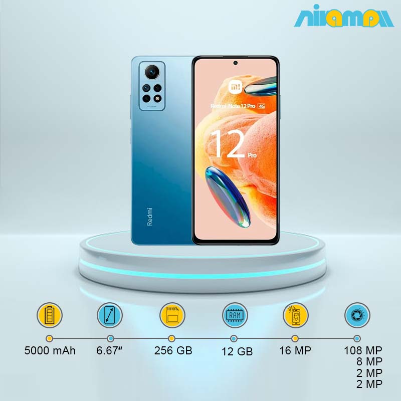 گوشی موبایل شیائومی مدل Redmi Note 12 Pro 4G دوسیم کارت ظرفیت 256 گیگابایت و رم 12 گیگابایت