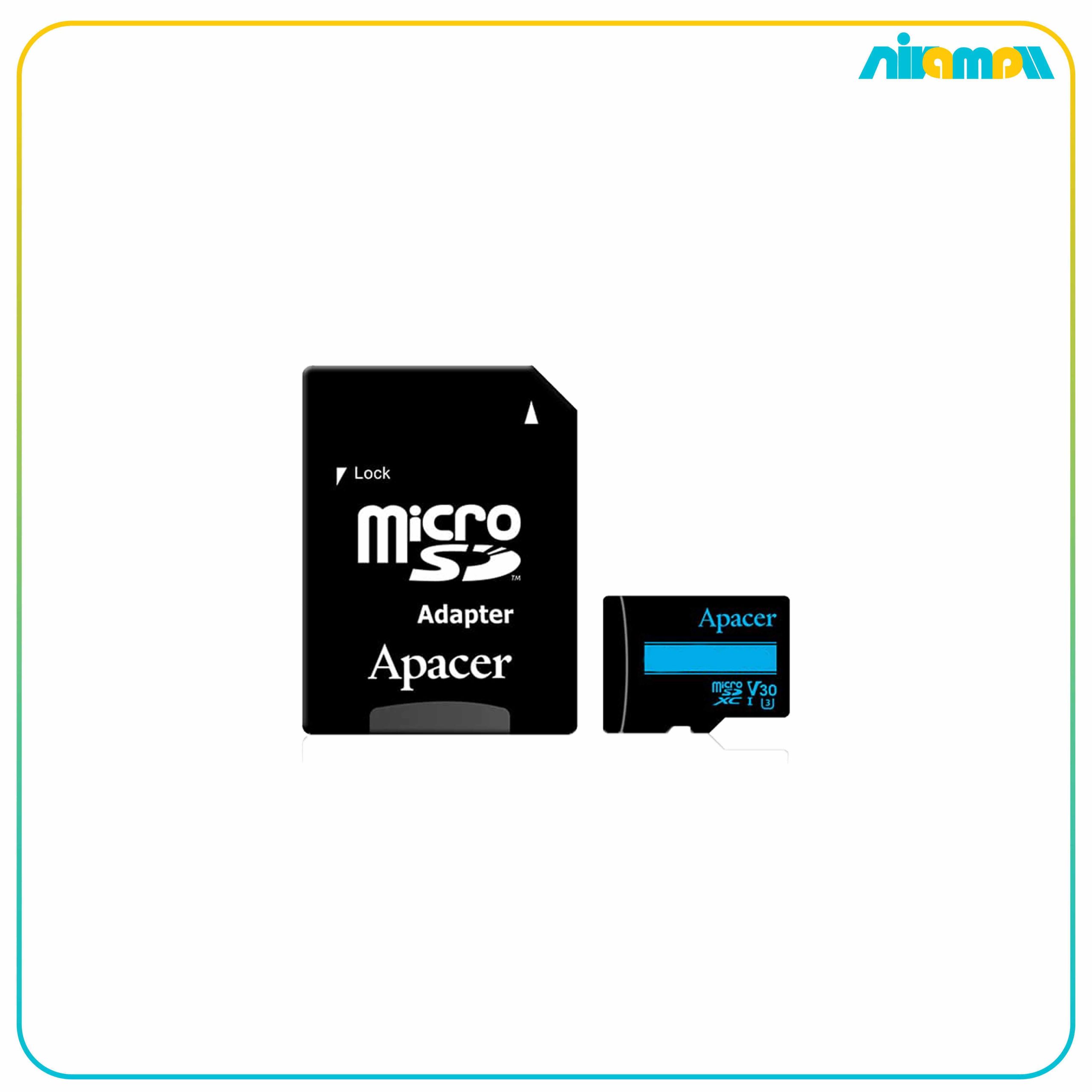 کارت حافظه microSDXC اپیسر مدل V30 کلاس 10 استاندارد UHS-I U3 سرعت 100MBps ظرفیت64گیگابایت به همراه آداپتور SD