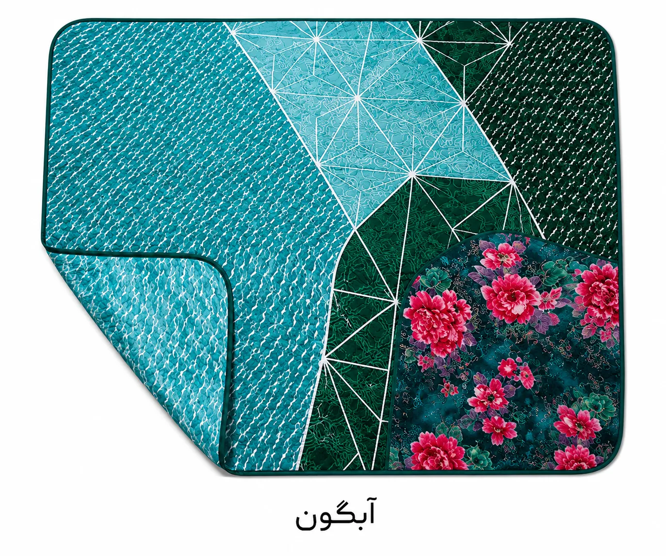 دونفره مخمل دورو برجسته درجه یک - ابگون