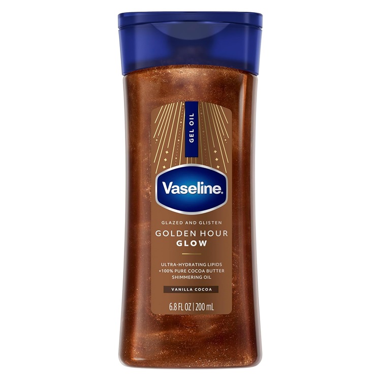 روغن بدن براق کننده وازلین Vaseline مدل Glazed & Glisten Golden Hour