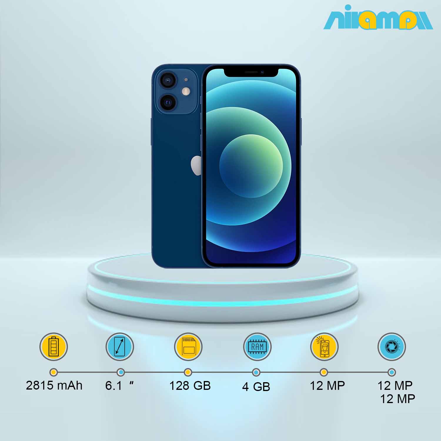 گوشی موبایل اپل مدل iPhone 12 دو سیم‌ کارت ظرفیت 128 گیگابایت و رم4 گیگابایت