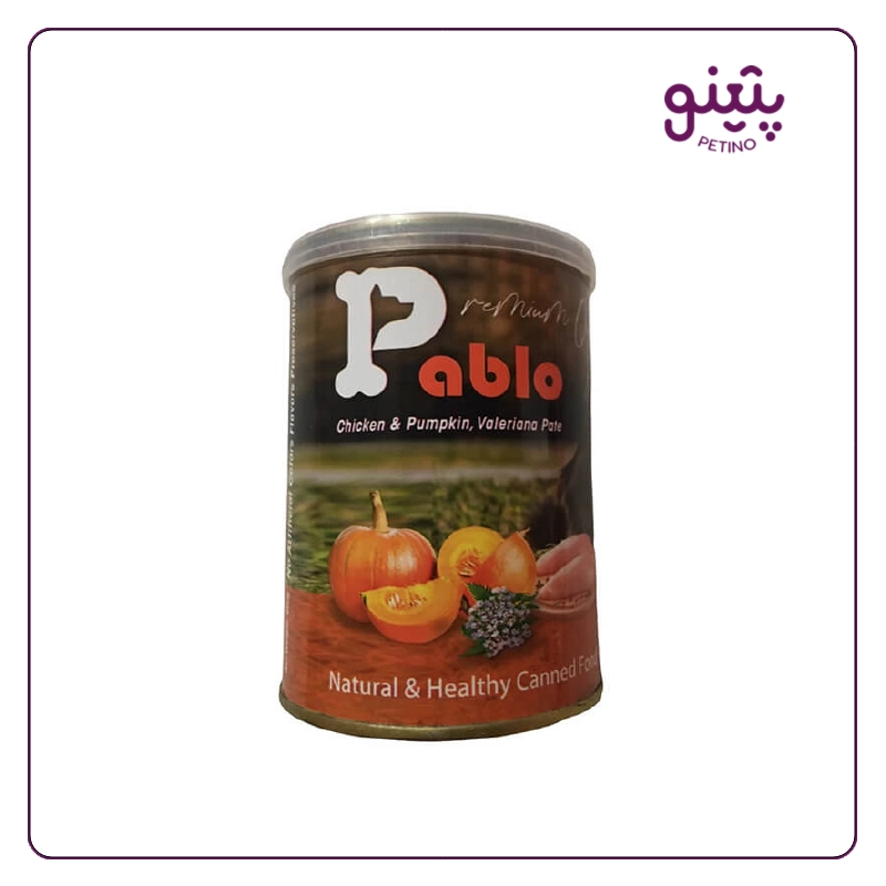 کنسرو گربه پابلو مرغ و کدو تنبل و سنبل الطیب وزن 400 گرم
