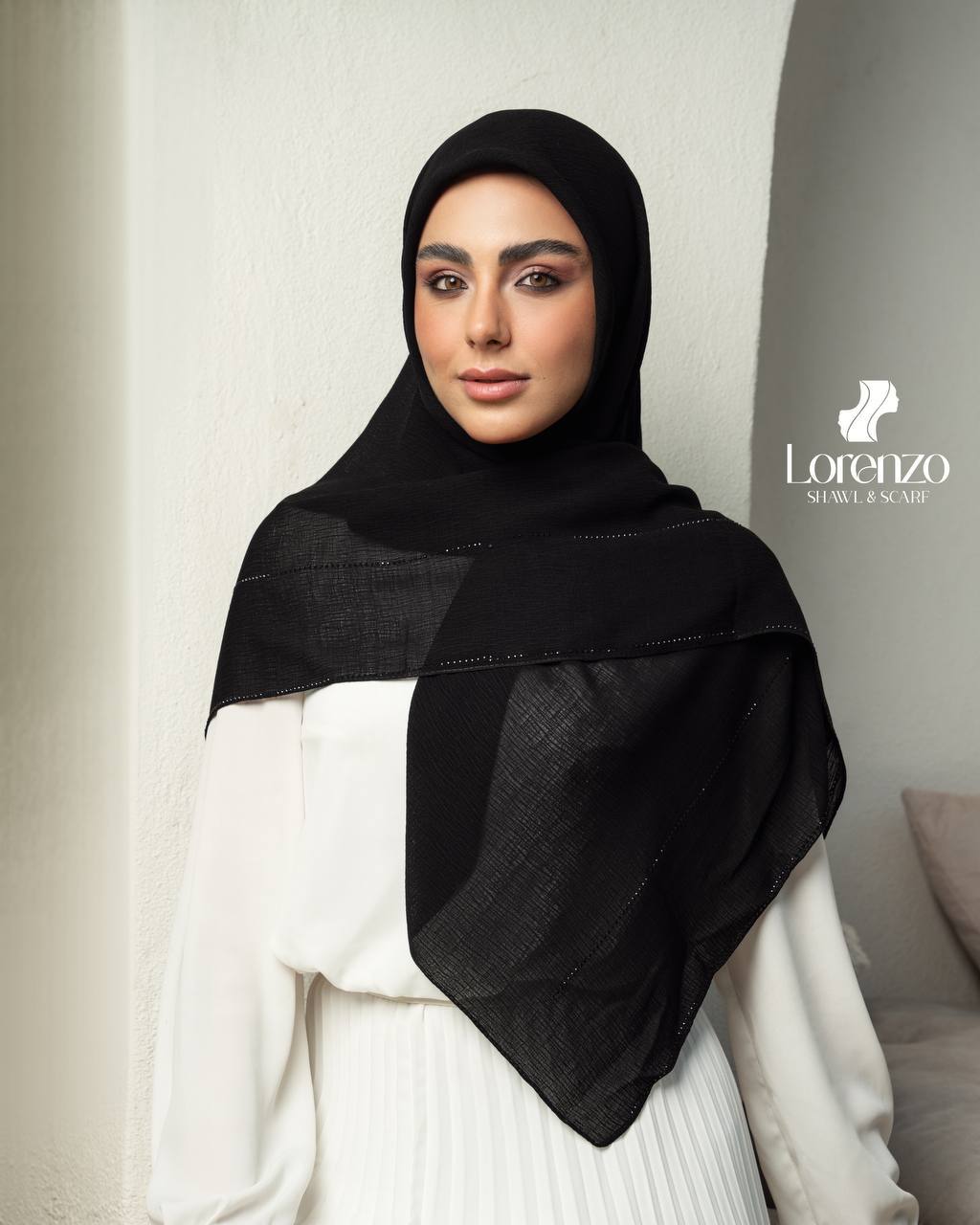 روسری بلاگا دو خط نگینی