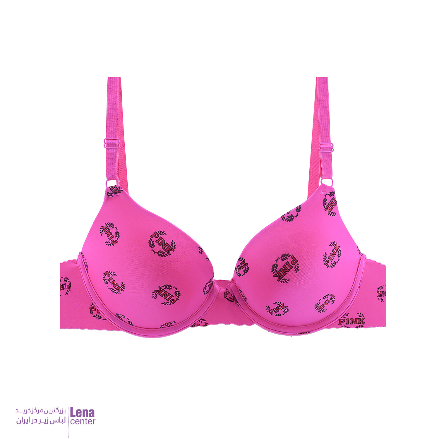 سوتین زنانه اسفنجی نیم کاپ pinkسرخابی