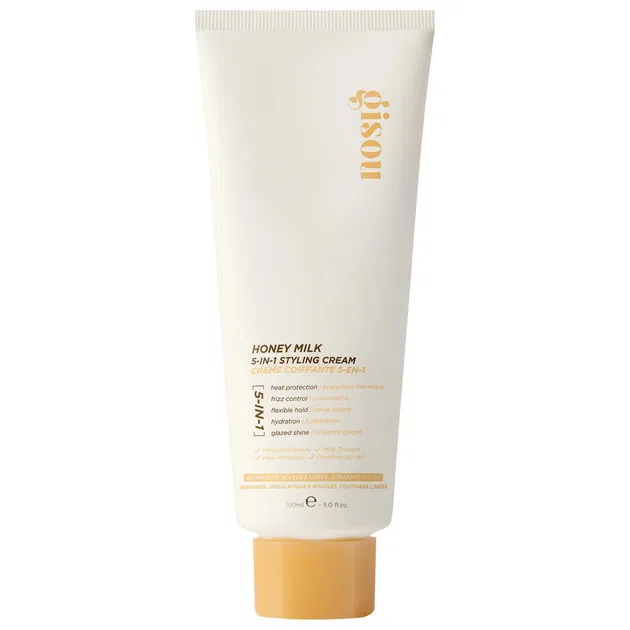 کرم حالت دهنده مو ۵ در ۱ شیر عسلی ۱۵۰ میلی لیتر گیسو |  Gisou Honey Milk 5-in-1 Styling Cream 150ml - CAN Version