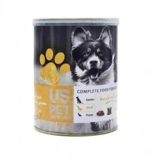 کنسرو سگ بالغ یو اس پت (US PET) پته مرغ و برنج 400 گرم (کپی)