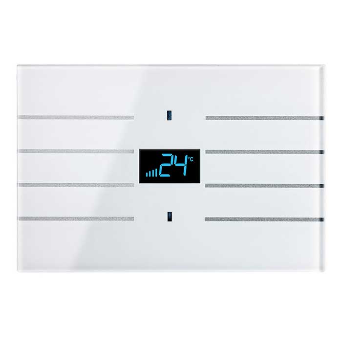 کلید هوشمند ترموستاتیک سری KNX Glass Thermostat, rectangular, white
