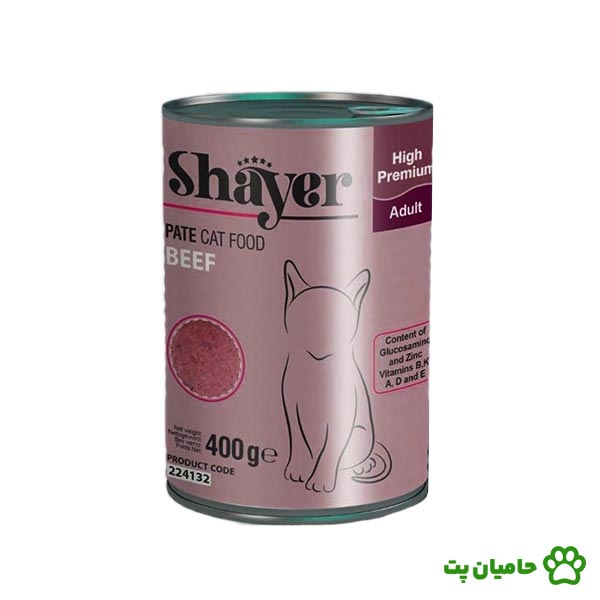 کنسرو گربه شایر با طعم گوشت گوساله 400 گرمی