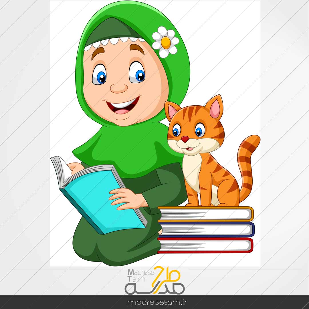 المان کتابخوانی دانش آموز باحجاب