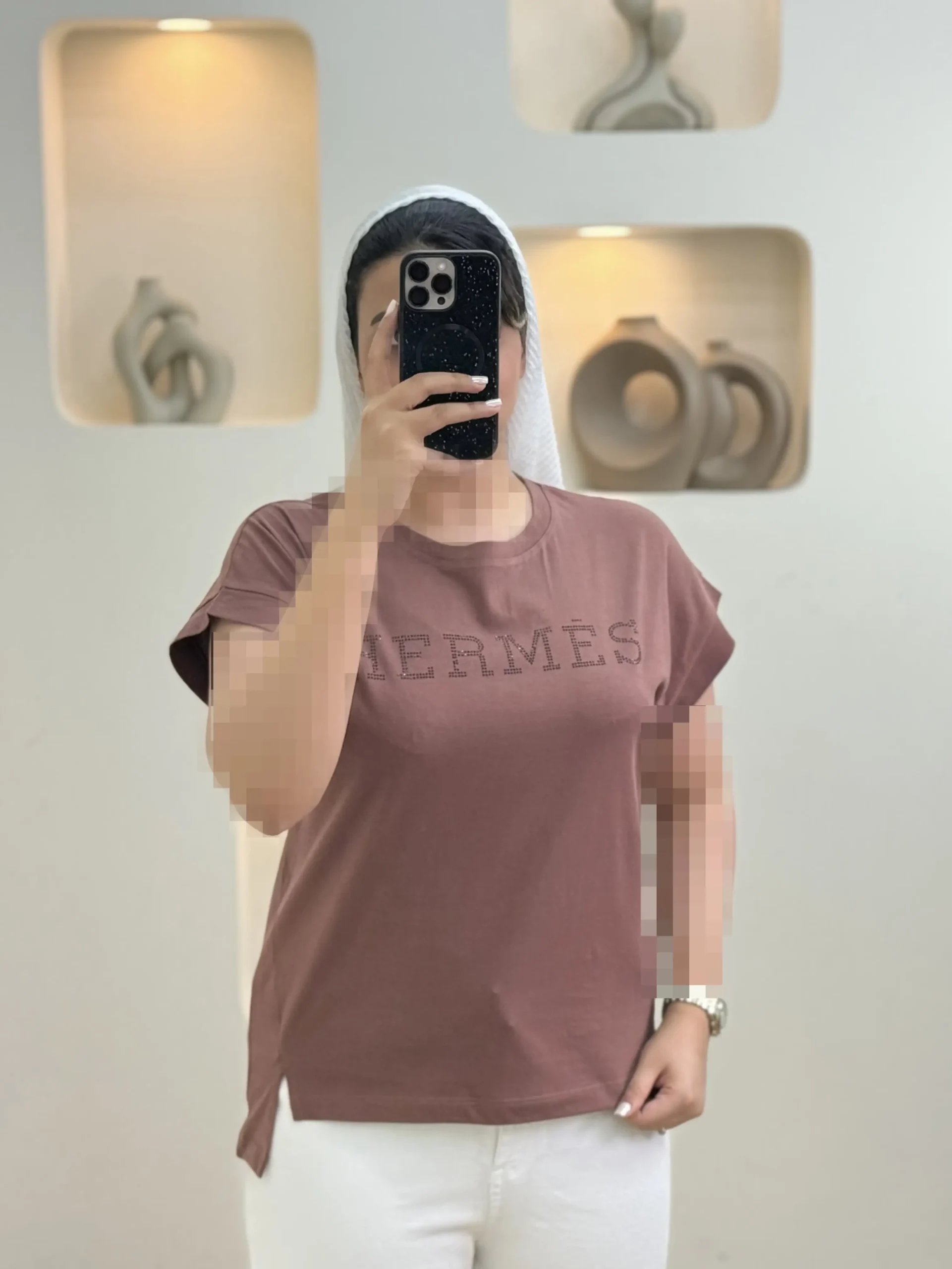تاپ آستین دوبل Hermes - قهوه ای