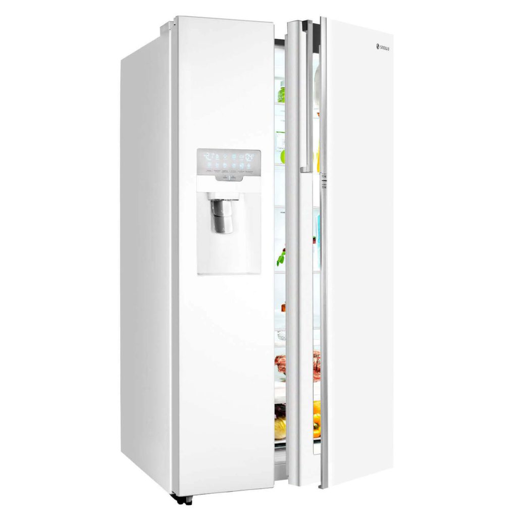 یخچال فریزر ساید بای ساید اسنوا سری فرنیا گالری مدل S3Di-S100W/S یخساز اتوماتیک بیرونی آبریز اتوماتیک