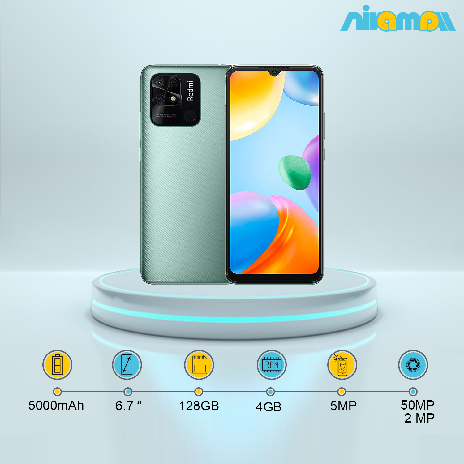 گوشی موبایل شیائومی مدل Redmi 10C دو سیم کارت ظرفیت 128گیگابایت و رم 4گیگابایت
