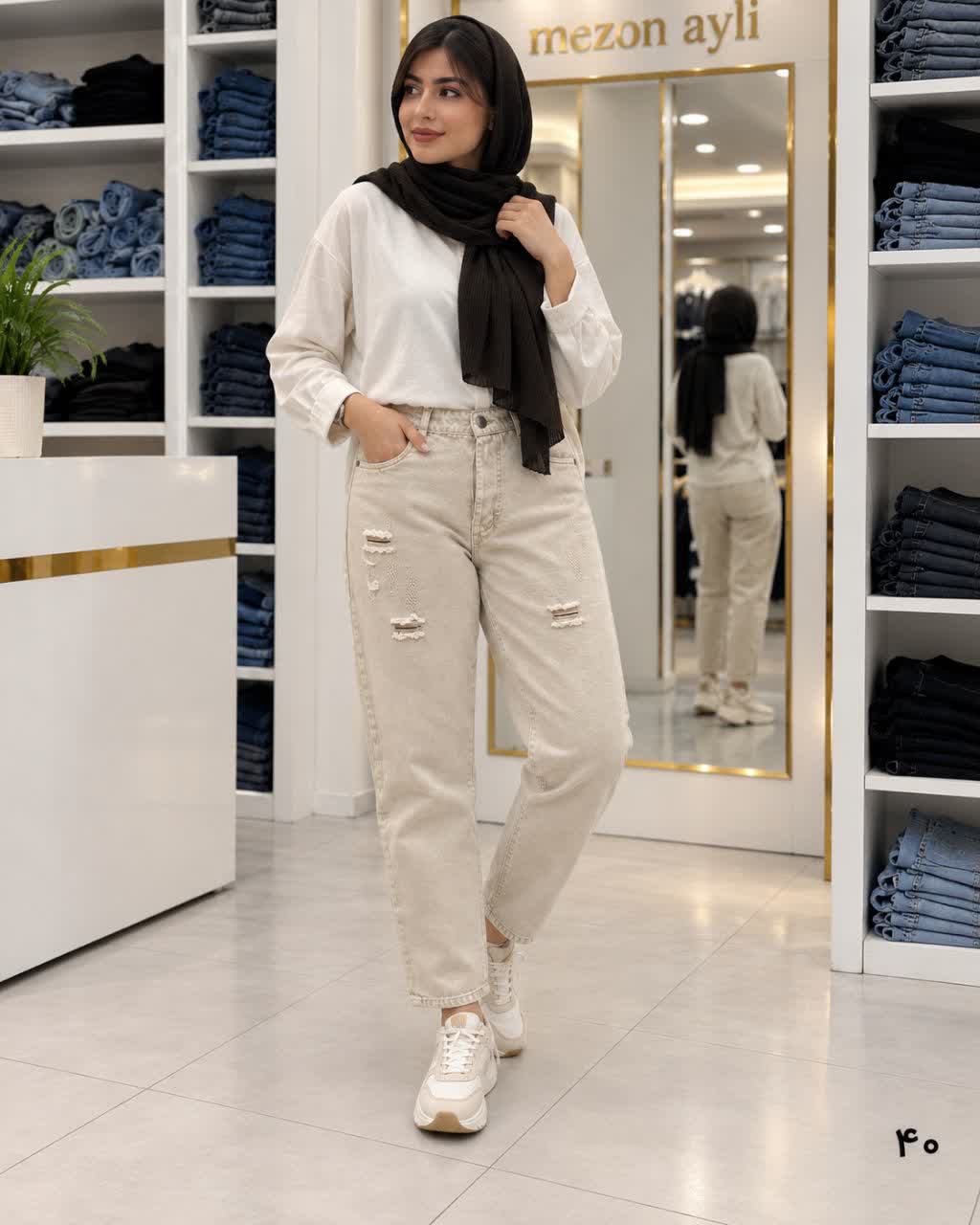 شلواز زنانه مام استایل کتان وارداتی مدل مام کتان کد 1012