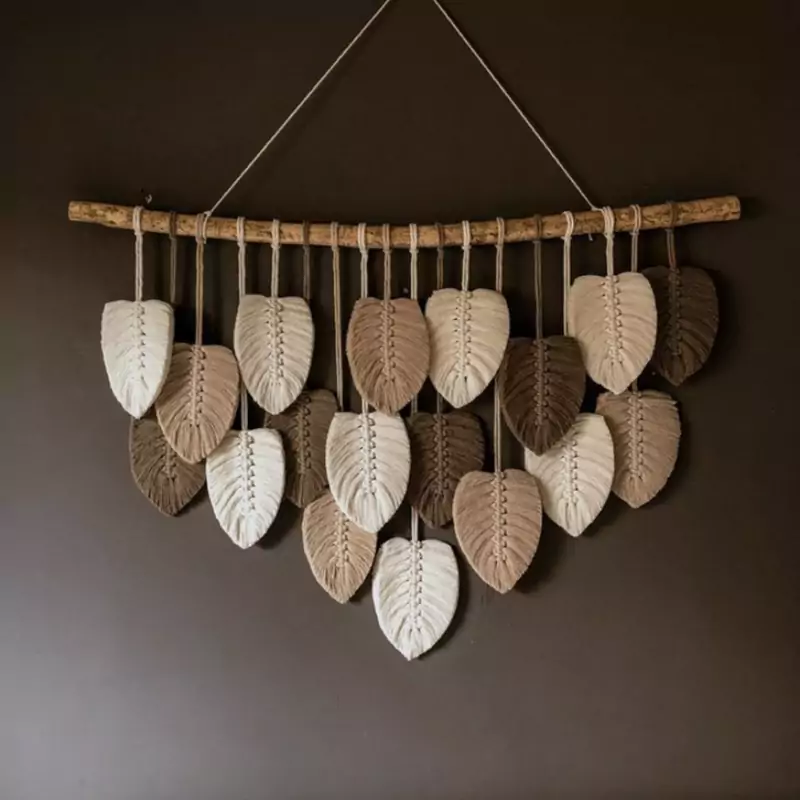 دیوارکوب برگ مگرومه کد 18 برند ریسمونک و رنگ دلخواه