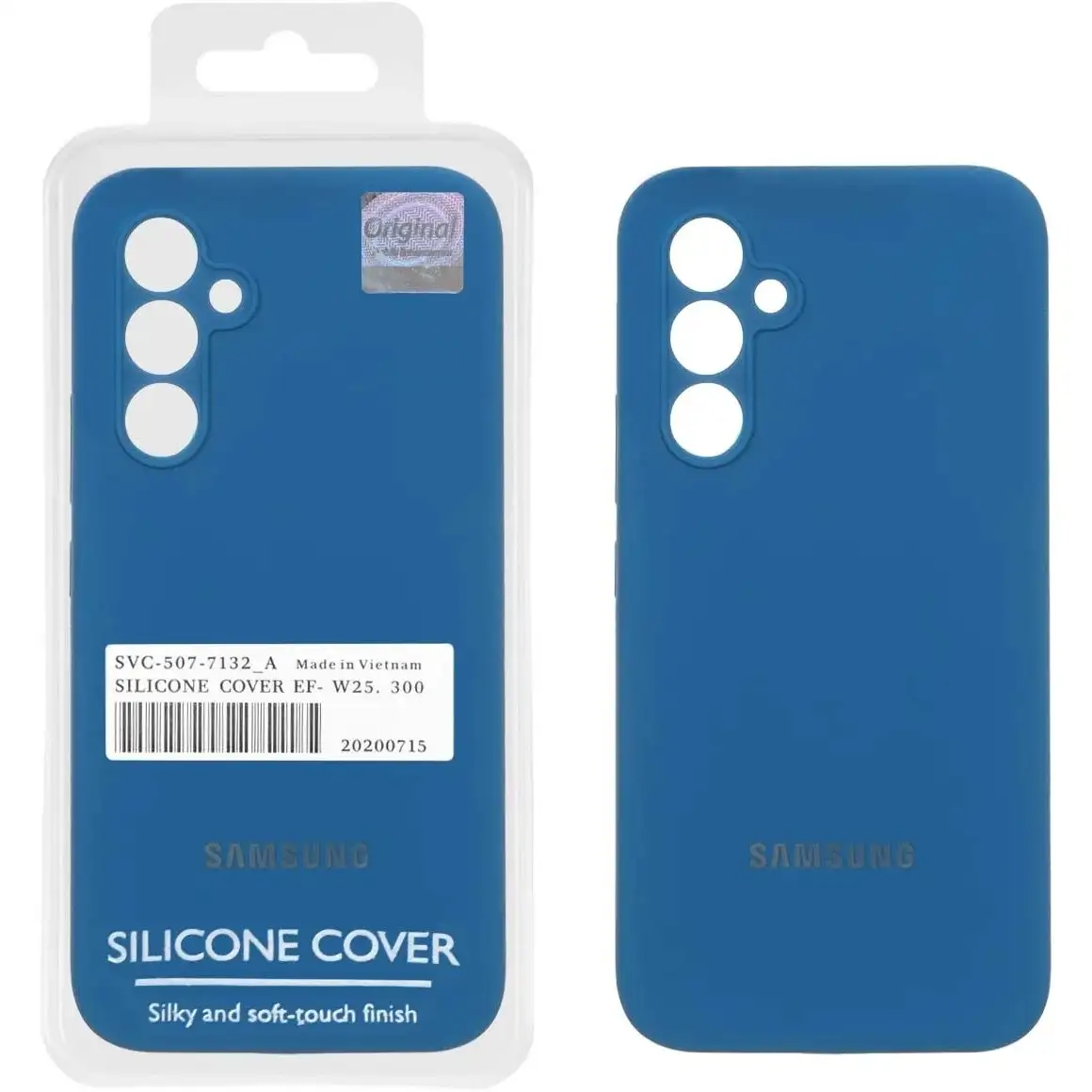 قاب سیلیکونی پاککنی اورجینال Master Quality سامسونگ Galaxy A54 مدل Silicone Cover (پکدار) - آبی کاربنی