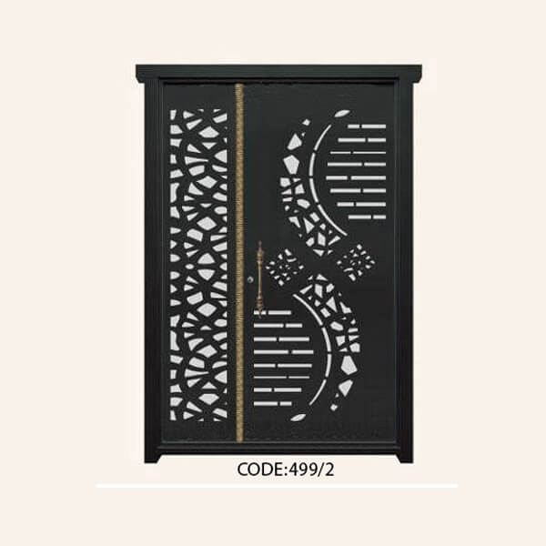 درب یک و نیم لنگه فلزی CNC طرح 499